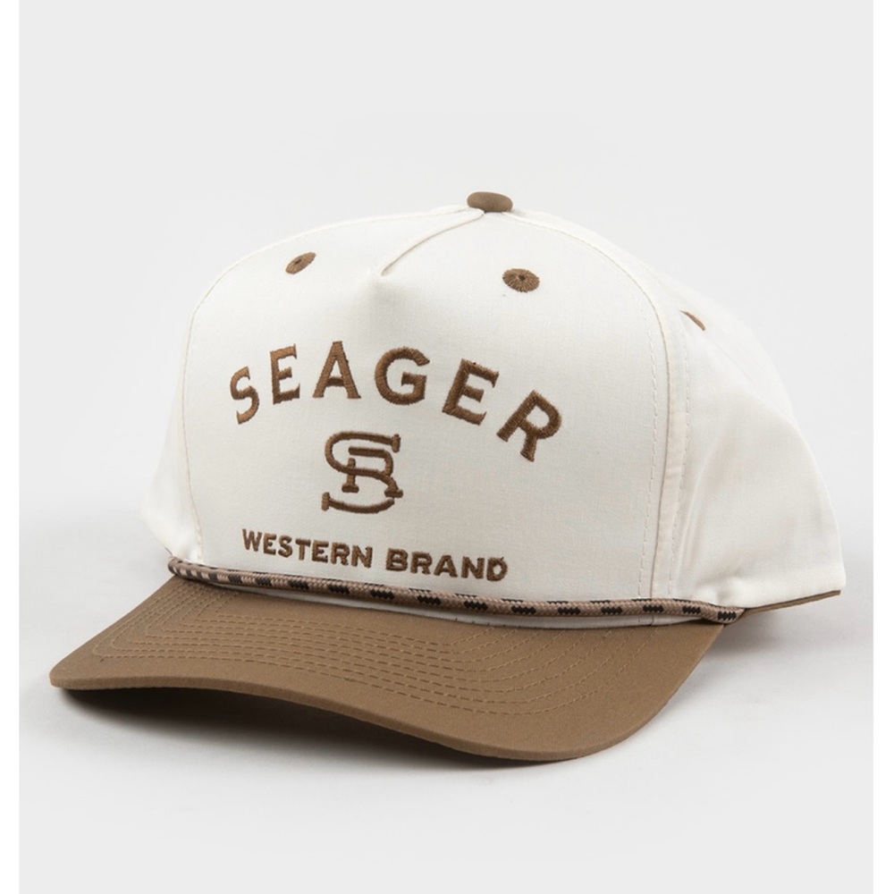 Western Brand White and Brown Hat
